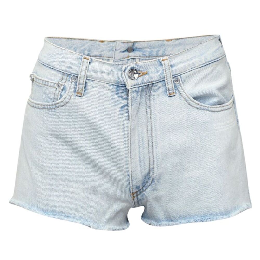 Off White Womens/Ladies Denim Cropped Shorts / Light Blue